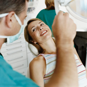 Woman on Dental Chair for Dental Exam