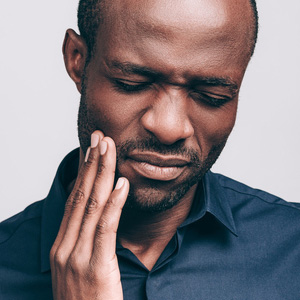 Man with jaw pain