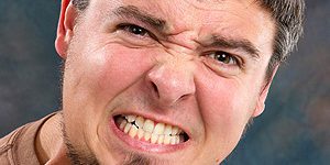Man Grinding Teeth Due to Stress