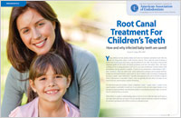 Article on root canal treatment for children's teeth from Dear Doctor magazine