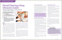 An article on dental cleaning using ultrasonic scalers from Dear Doctor magazine