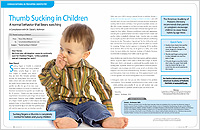 Thumb sucking in children article - Dear Doctor magazine